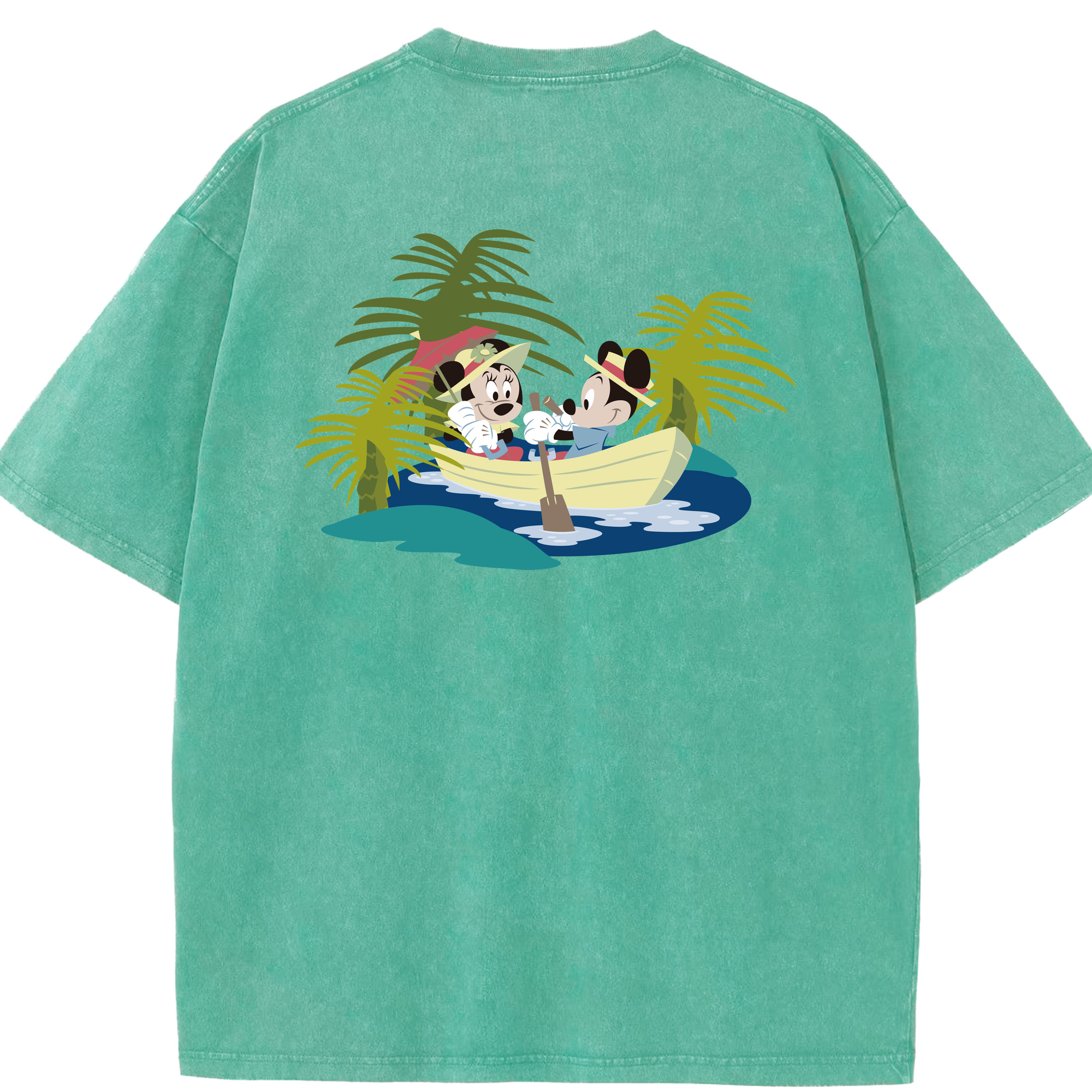 （画像用） ミッキーマウス Mickey Mouse 綿100% ヴィンテージ風 半袖Tシャツ（背面プリント）
